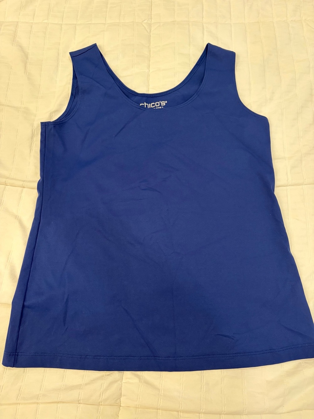 Chico's Deep Blue Stretch Scoop Neck Tank